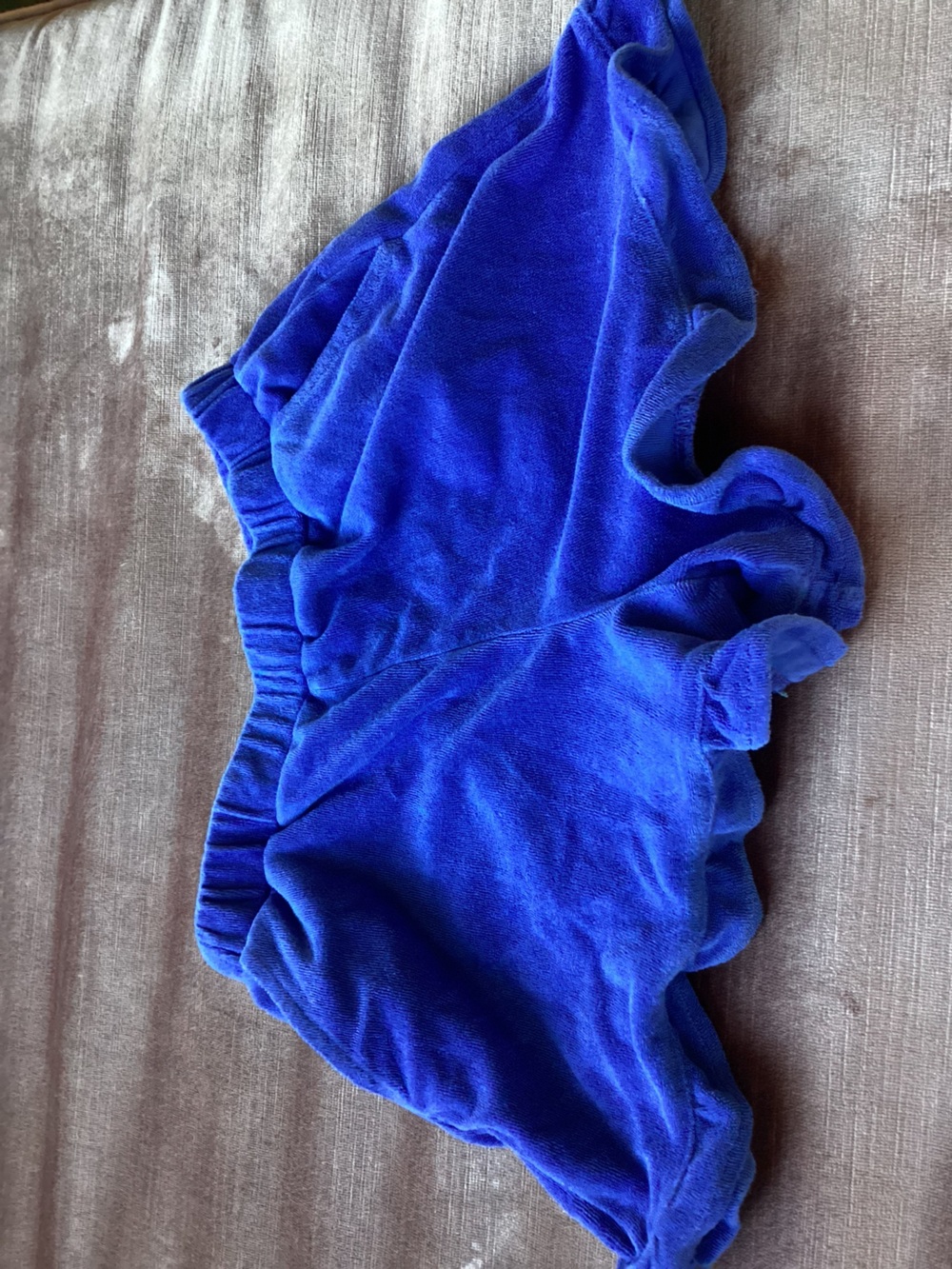 Mini Boden Royal Blue Plush Diaper Cover